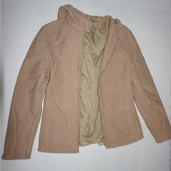 Beige zipper jacket Italian Sisley soft jacket cotton blend sand colored jacket - Picture 9 of 9